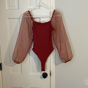 Altar’d state puffy sleeve bodysuit top